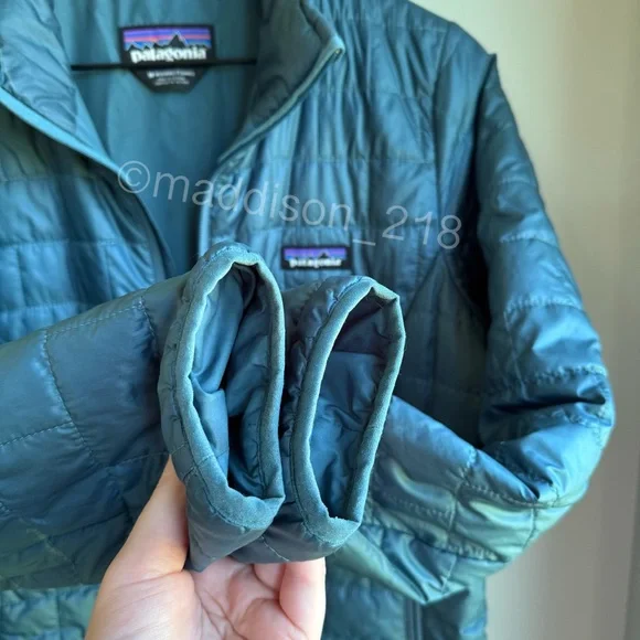 Patagonia Nano Puff Parka Medium Abalone Blue Teal size Medium women’s - Picture 7 of 12